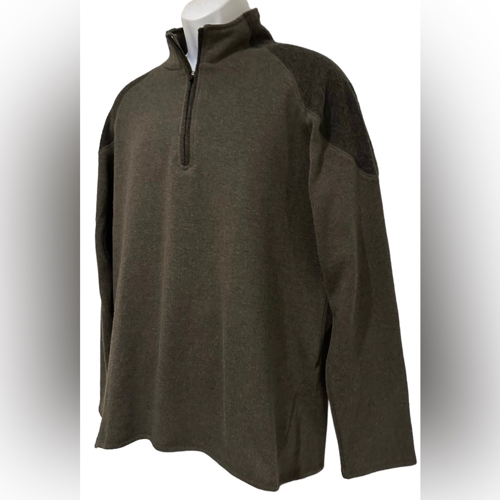 ROYAL ROBBINS MENS‎ Sweater Pullover Quarter Zip Mock Neck Two Tone Gray L